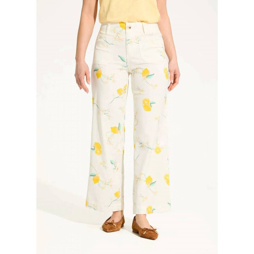 NEW FDJ olivia wide leg lemon pant in off white